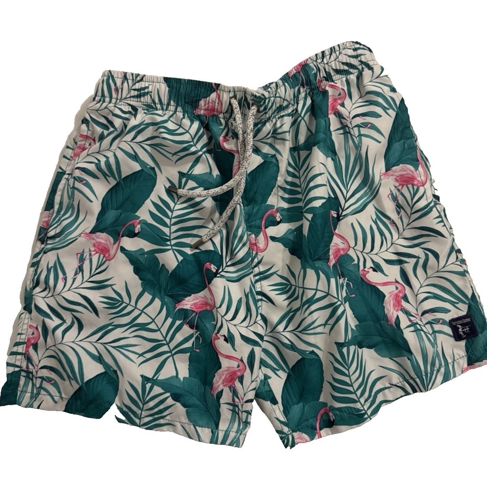 The Endless Summer Shorts Mens L Volley Swim Flamingo Palm Leaf Trunks Beach